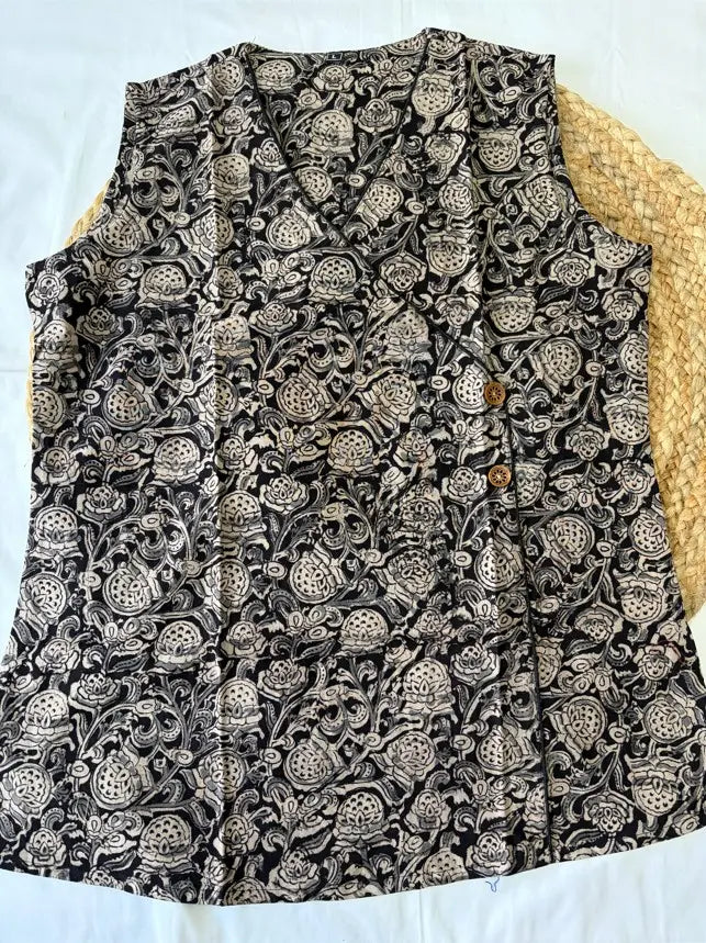 Kalamkari Short Kurti (Black)