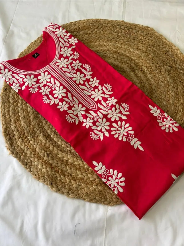 Chikankari Gajari Kurti