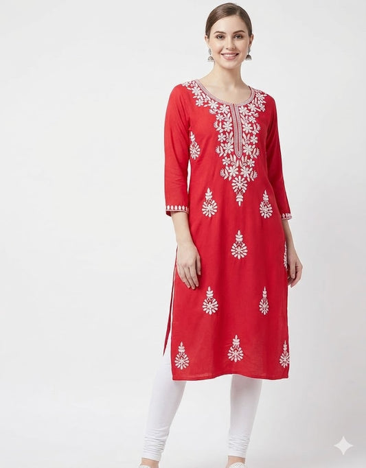 Chikankari Gajari Kurti