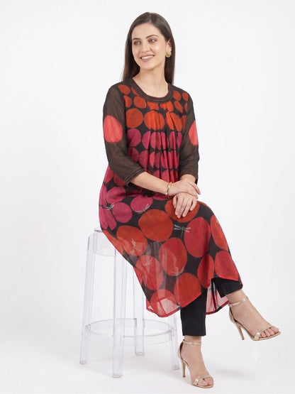 Black Multicolour Mul Cotton Co-ord Set