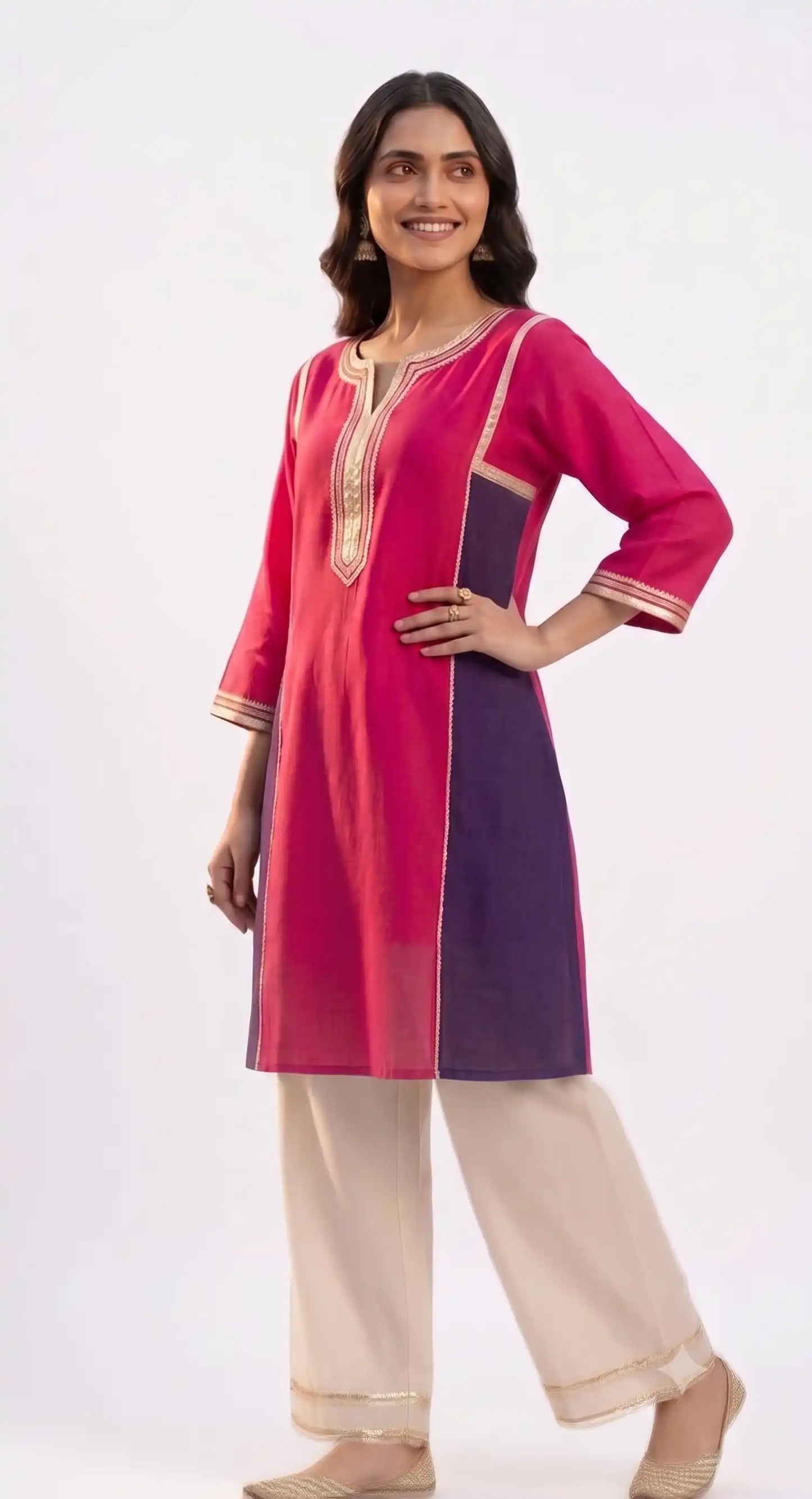 Festive Glow Mul Chanderi Set
