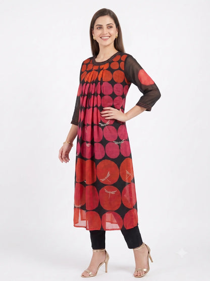 Black Multicolour Mul Cotton Co-ord Set