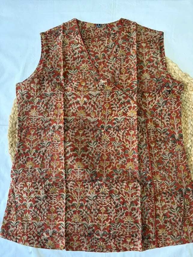 Kalamkari Short Kurti (Red)