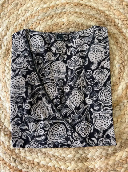 Kalamkari Short Kurti (Black)