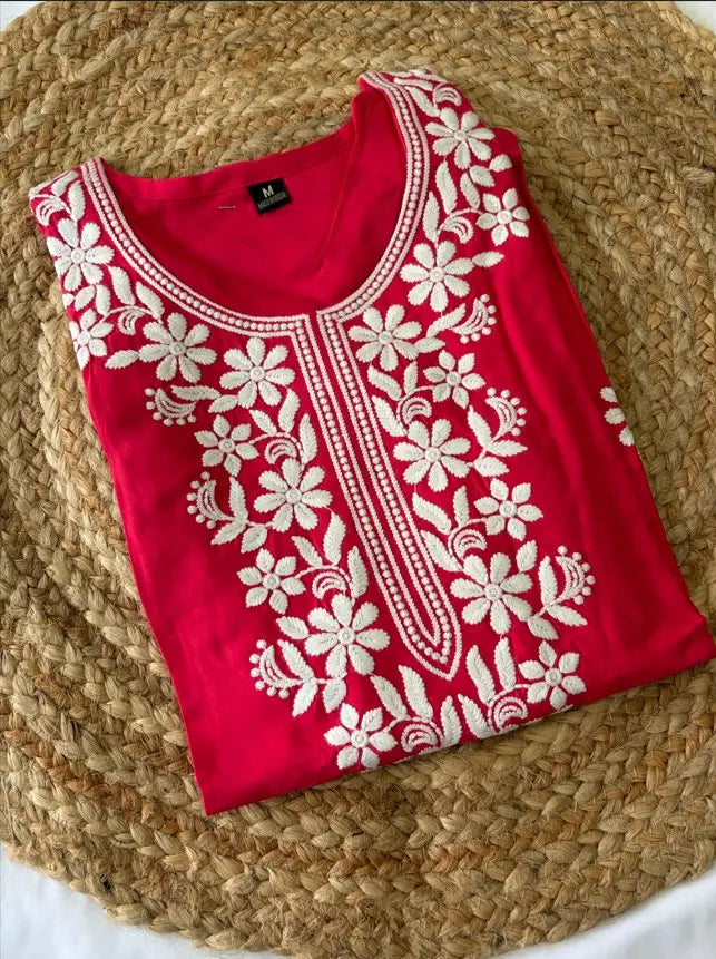 Chikankari Gajari Kurti
