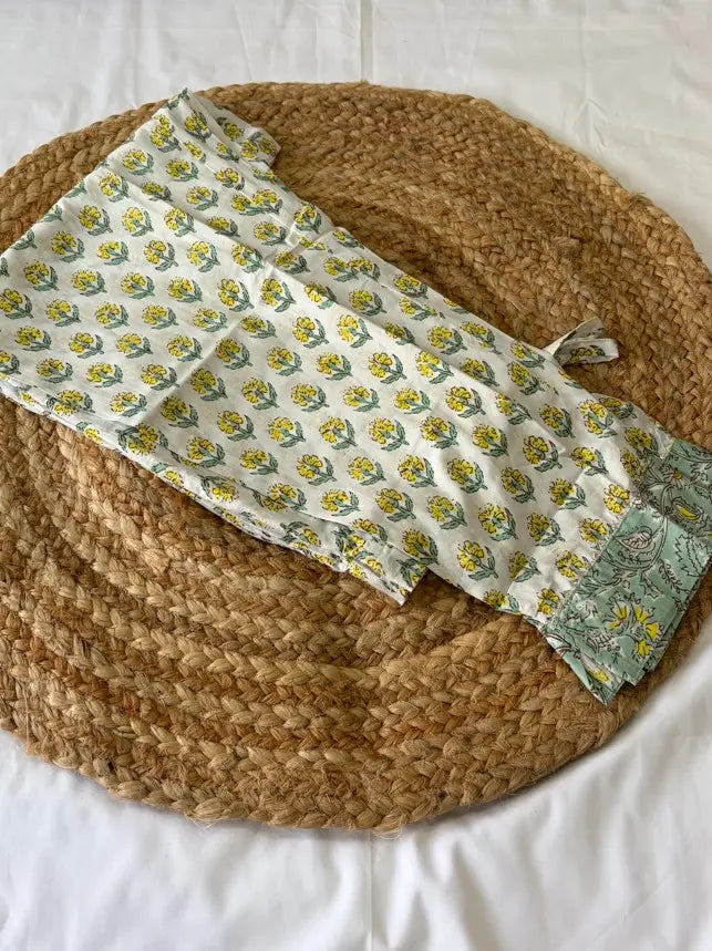 Mint Green Floral Printed Kurta Pant set With Dupatta