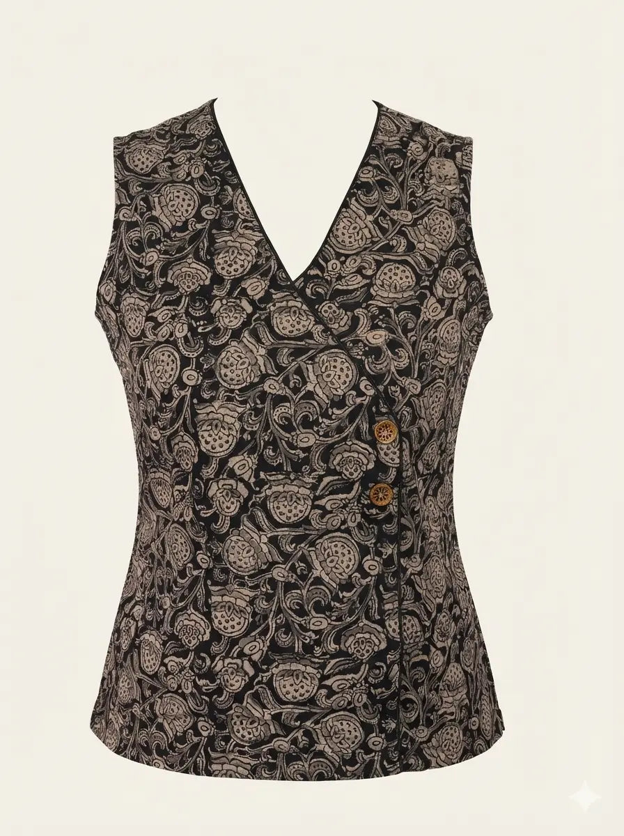 Kalamkari Short Kurti (Black)