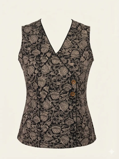 Kalamkari Short Kurti (Black)
