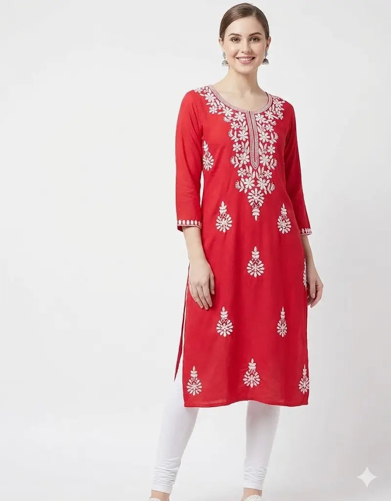 Chikankari Gajari Kurti