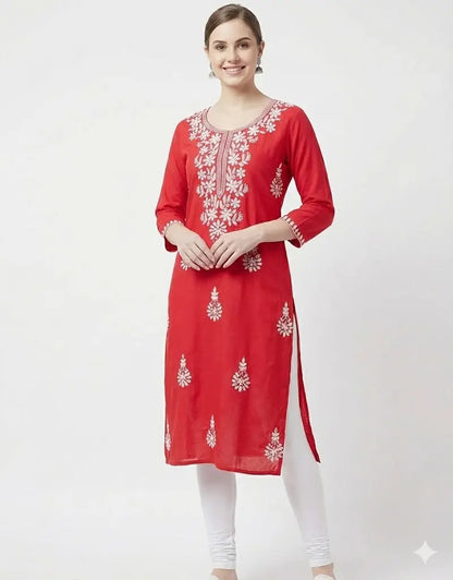 Chikankari Gajari Kurti